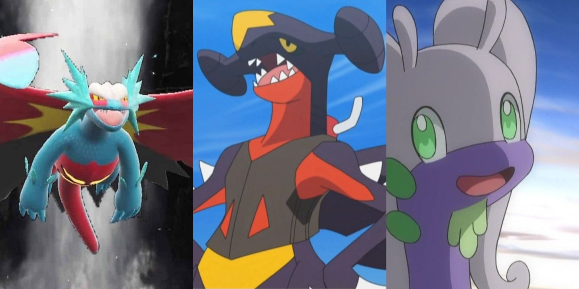 Roaring Moon, Garchomp, and Goodra - Draogn Pokemon