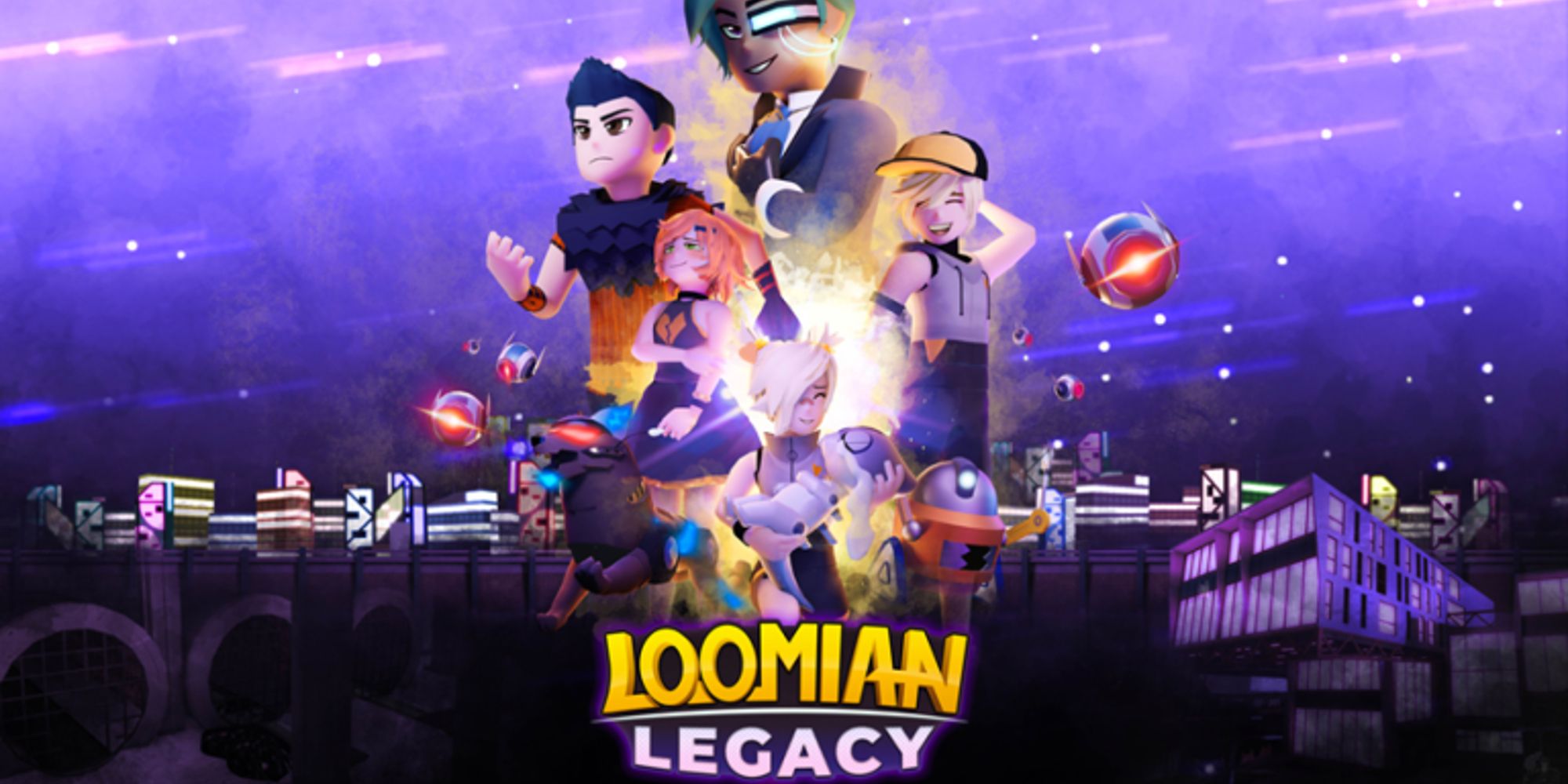 roblox loomian legacy promotional art showing multiple characters
