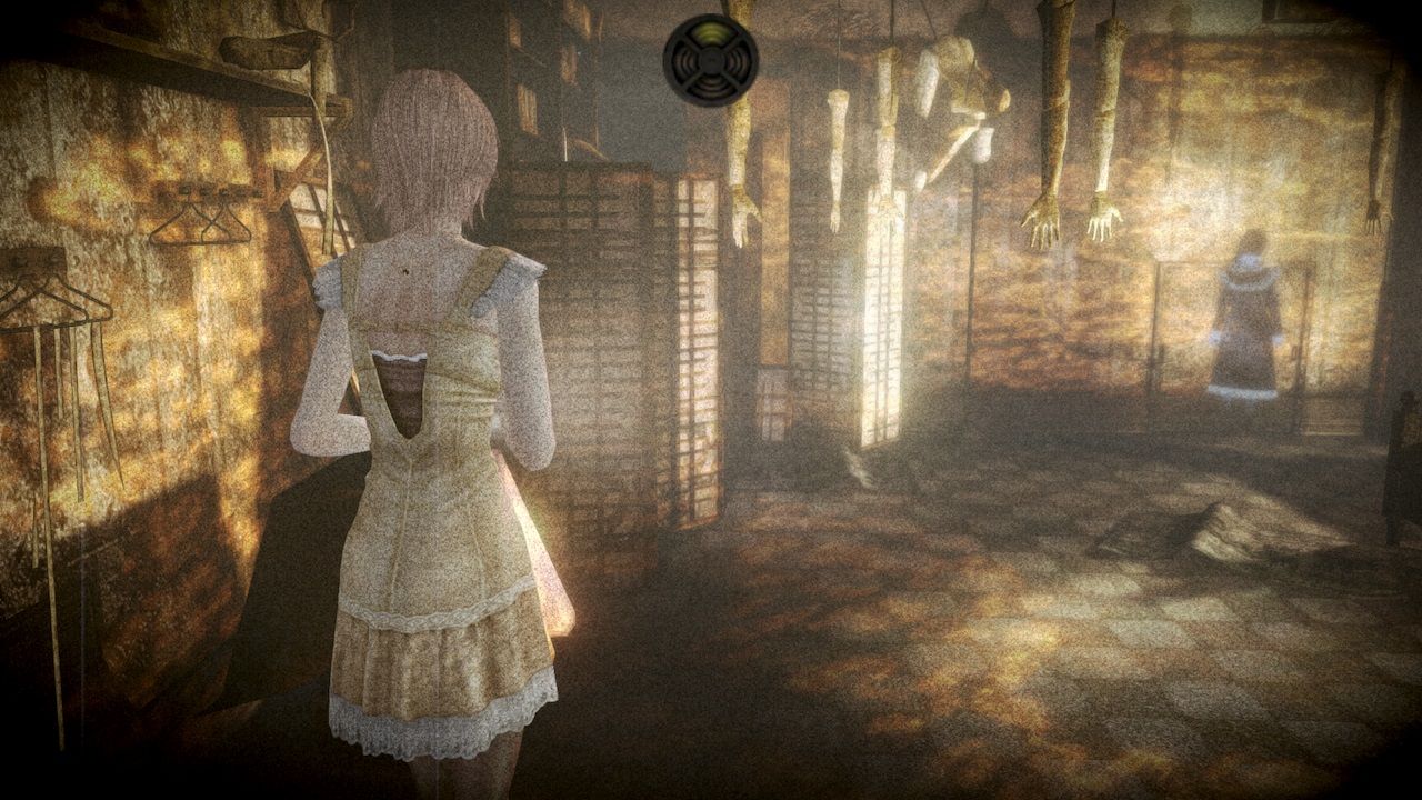 Ruka and Ayako in a room with mannequin limbs in Fatal Frame Mask of the Lunar Eclipse