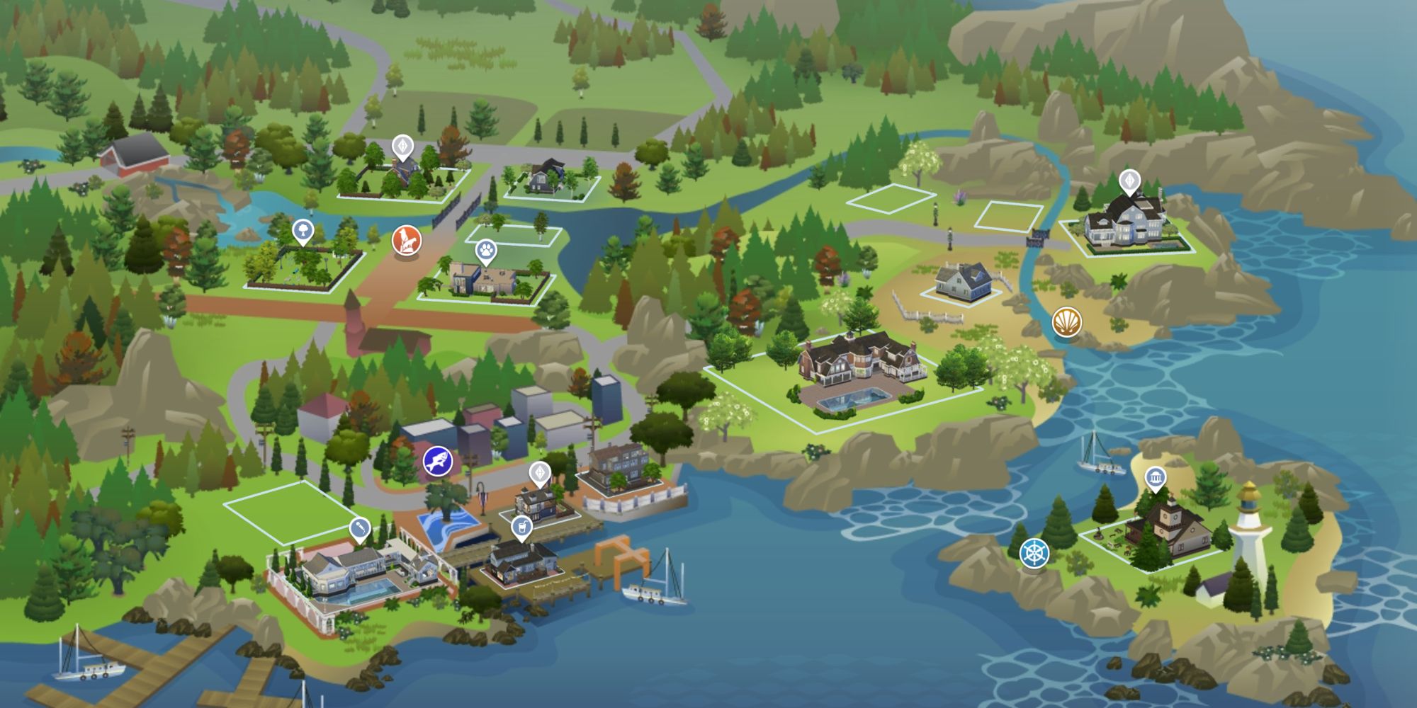 Sims 4 World Map Brindleton Bay
