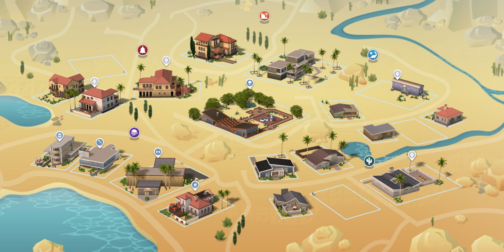 Sims 4 World Map Oasis Springs