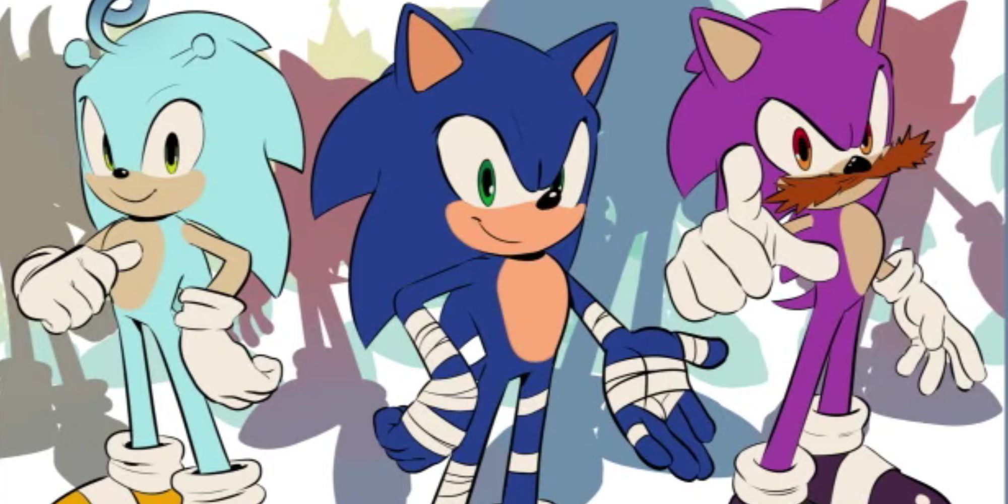Sonic's blue hands underneath his gloves.