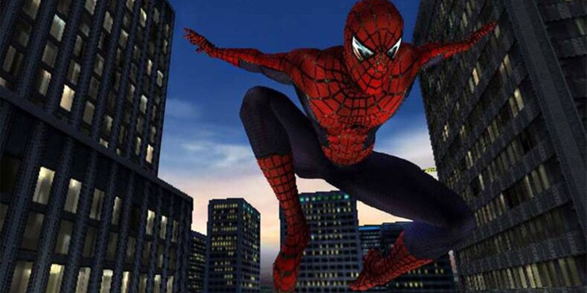 spider-man swinging through the city in the 2002 video game