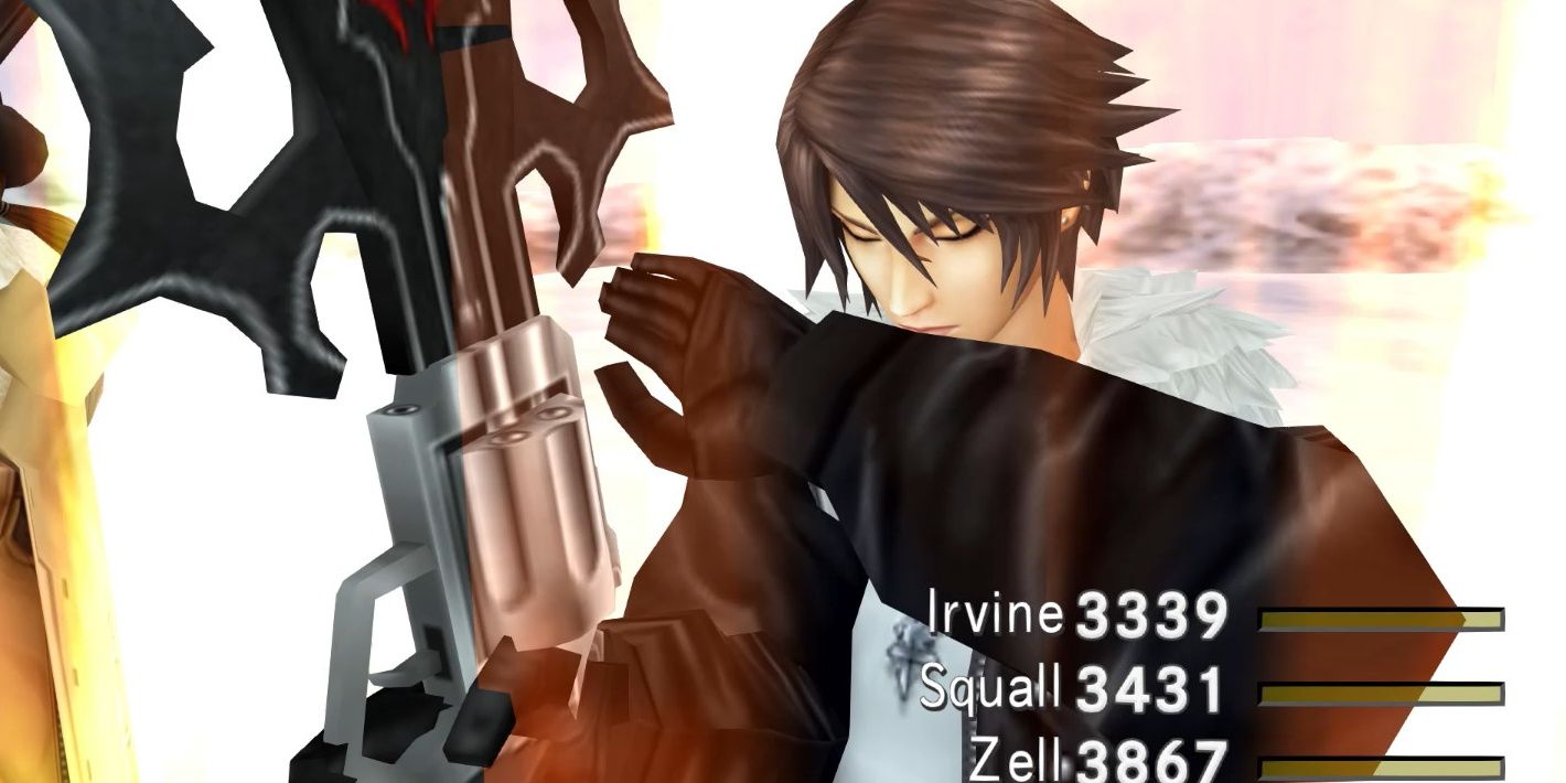 Squall preparing to attack in Final Fantasy 8