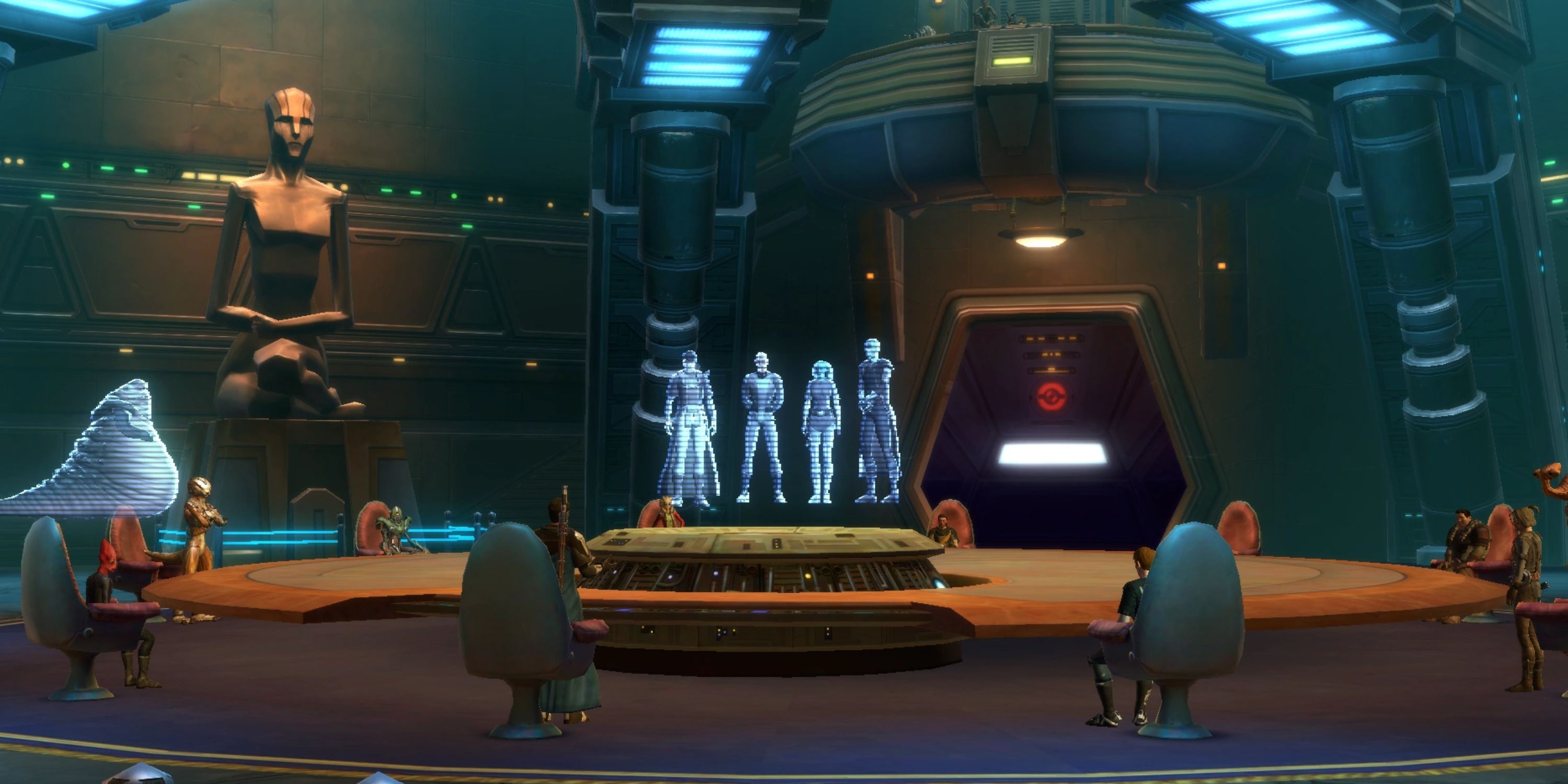 A meeting from the secret group Star Cabal in Star Wars: The Old Republic