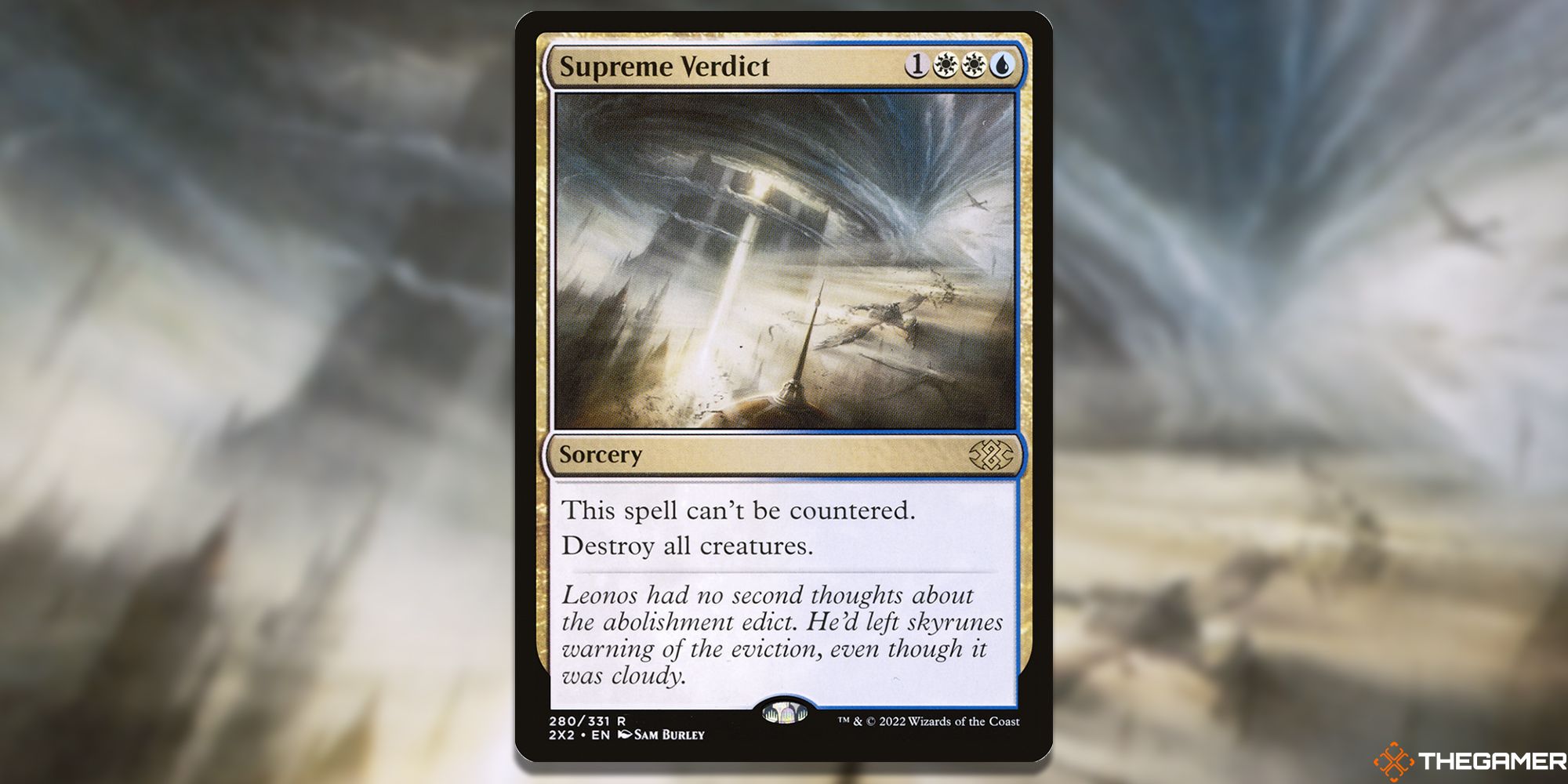 Image of the Supreme Verdict card in Magic: The Gathering, with art Sam Burley