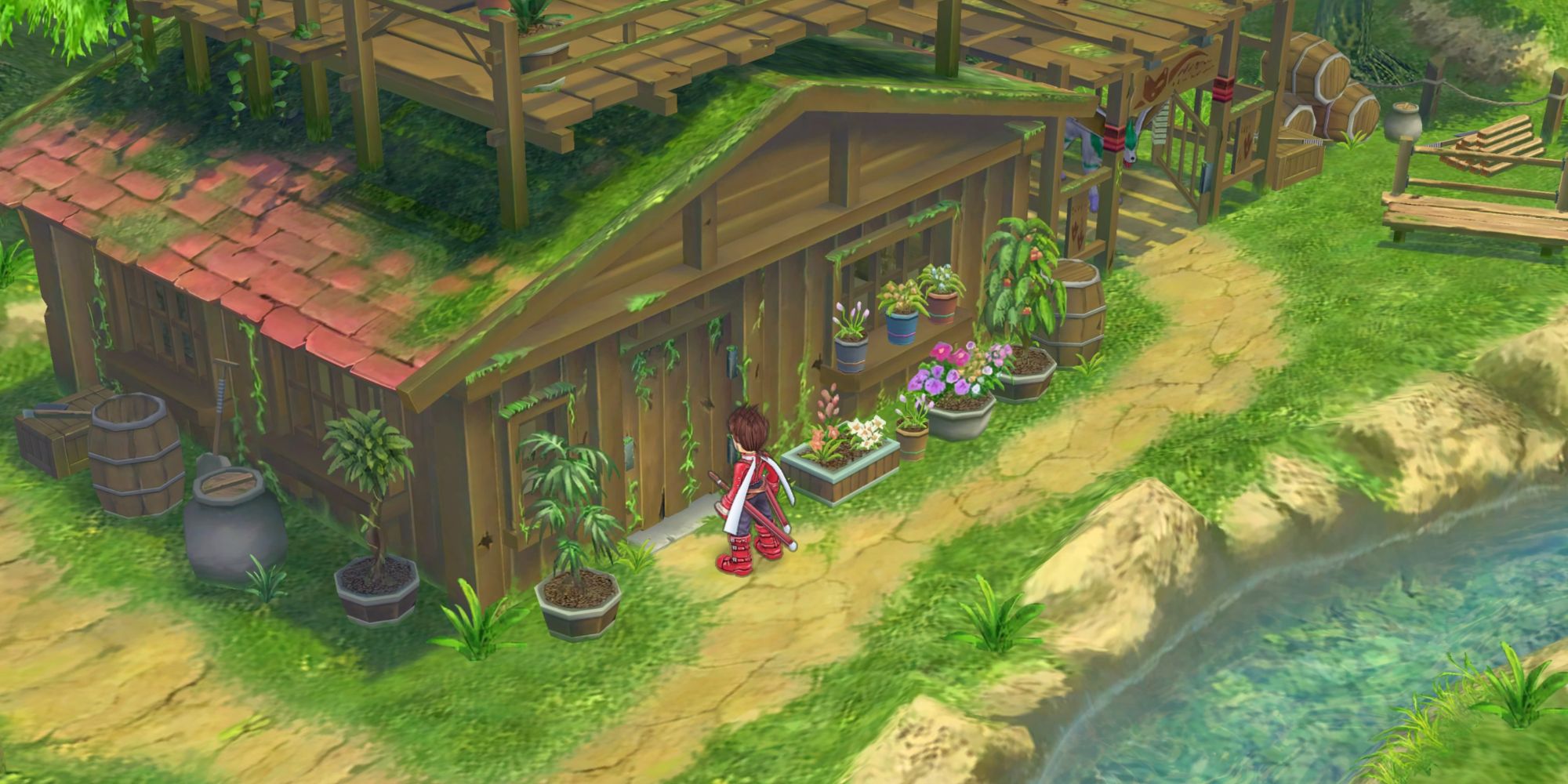 Lloyd approaching the door to Dirk's House in Tales of Symphonia Remastered
