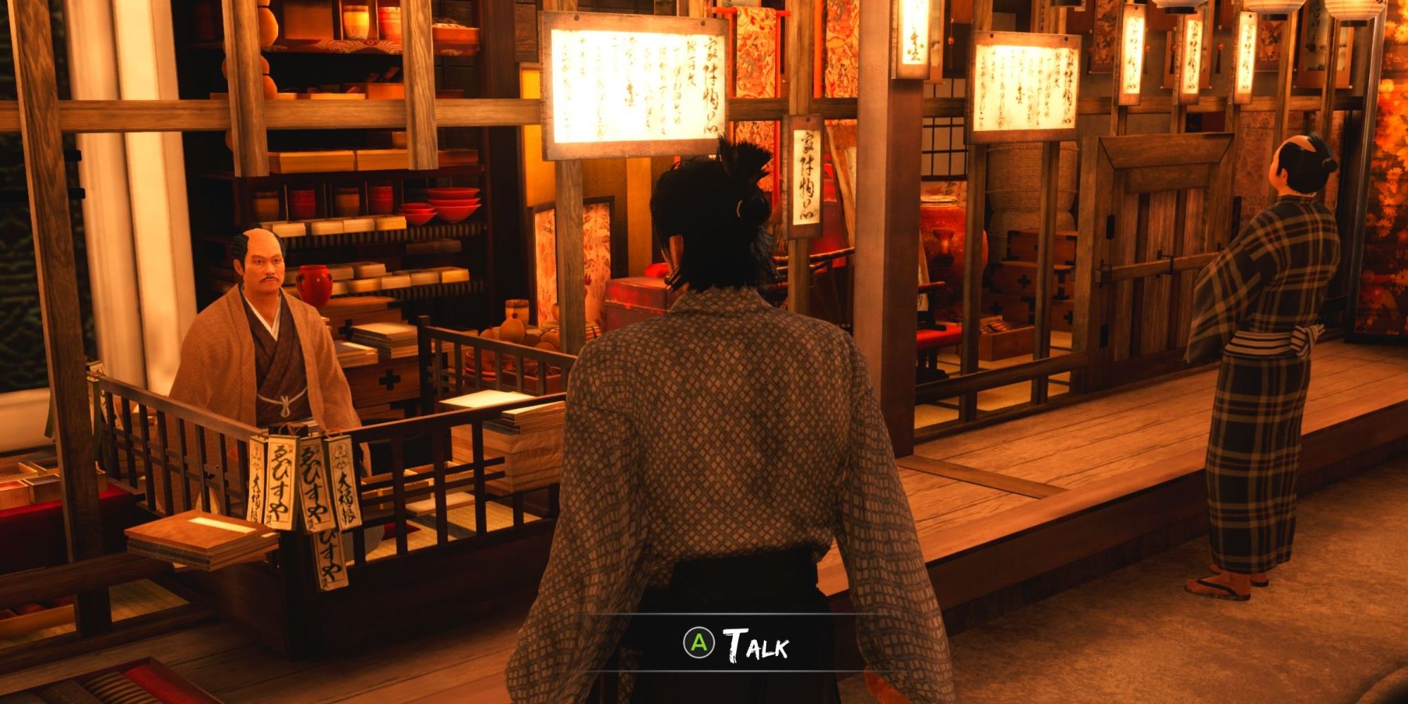 The inside of a shop from Like A Dragon: Ishin.