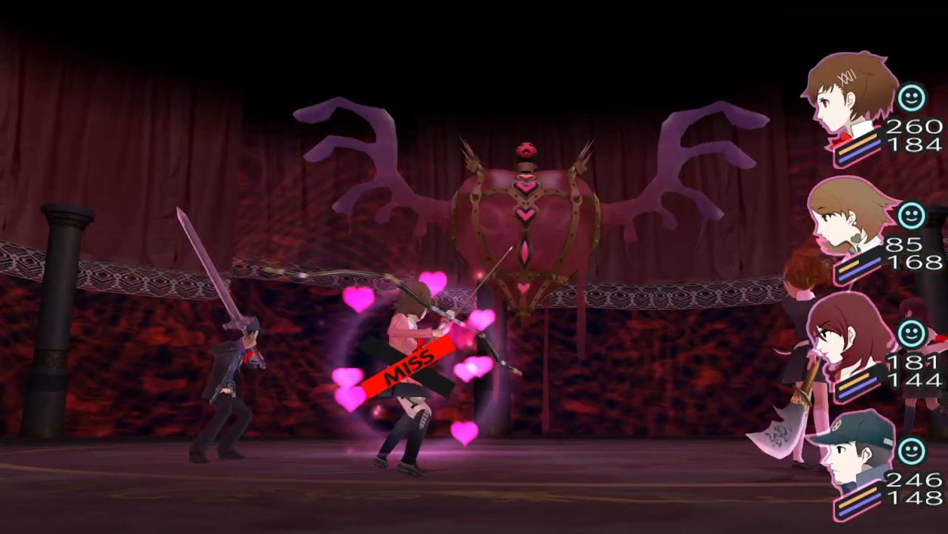 the lovers shadow trying to cast charm on yukari in persona 3 portable