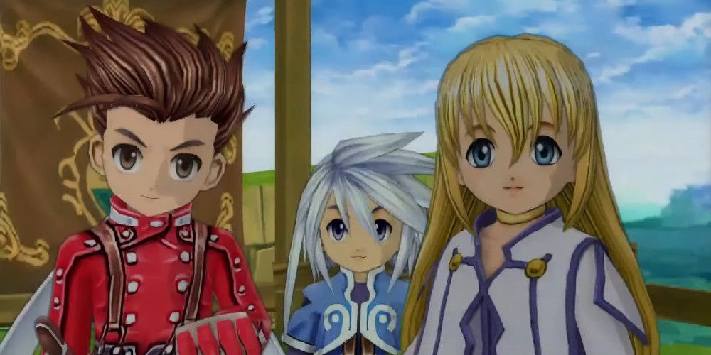 Lloyd, Genis, and Colette all looking happily