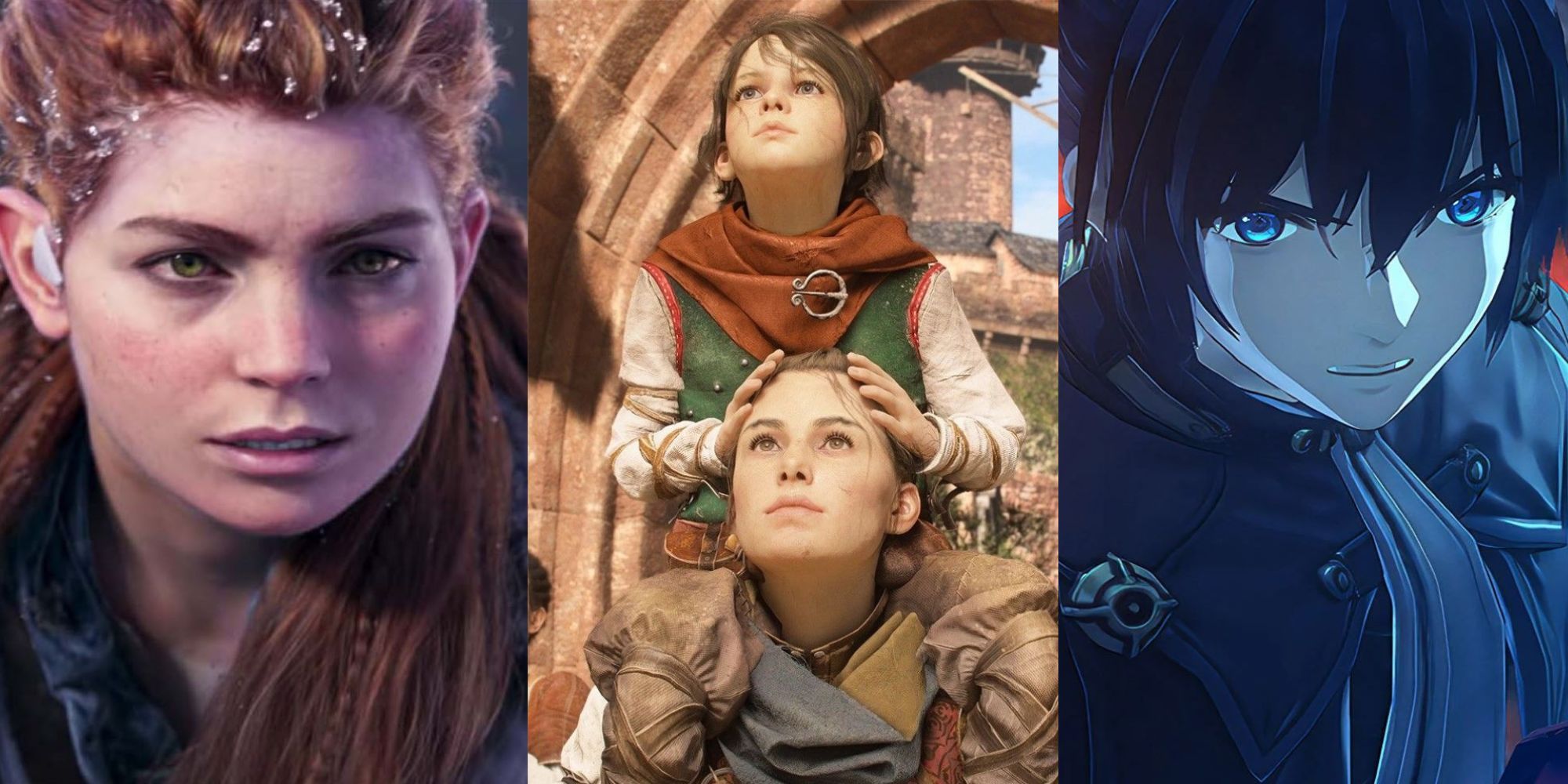 Which 2022 Game Protagonist Are You Based On Your Zodiac Sign featuring Aloy from Horizon Forbidden West, Hugo and Amicia from A Plague Tale: Requiem, and Noah from Xenoblade Chronicles 3