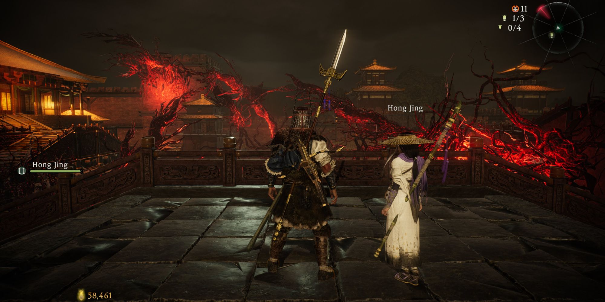 Overlooking a demonic Qui infected battle field with Hong Jing as a companion - Wo Long