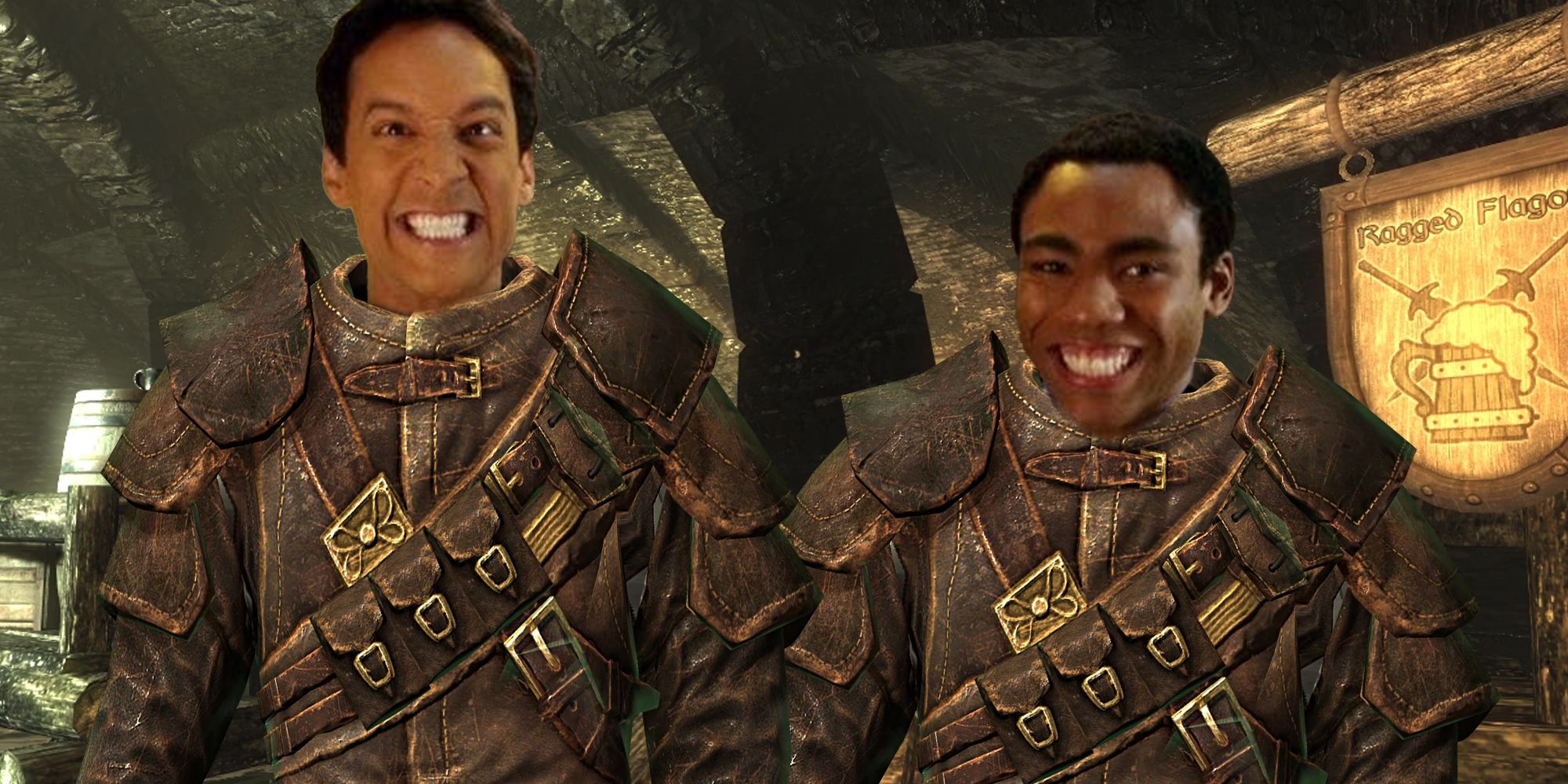 Troy and Abed from Community in an Elder Scrolls game