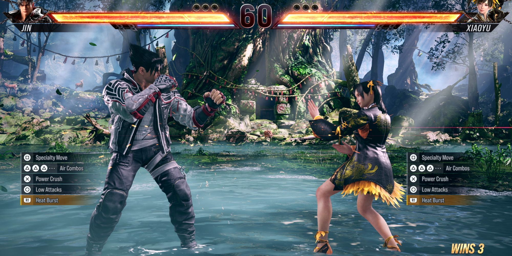 Jin and Xiaoyu in Yakushima in Tekken 8 showing the Special Style