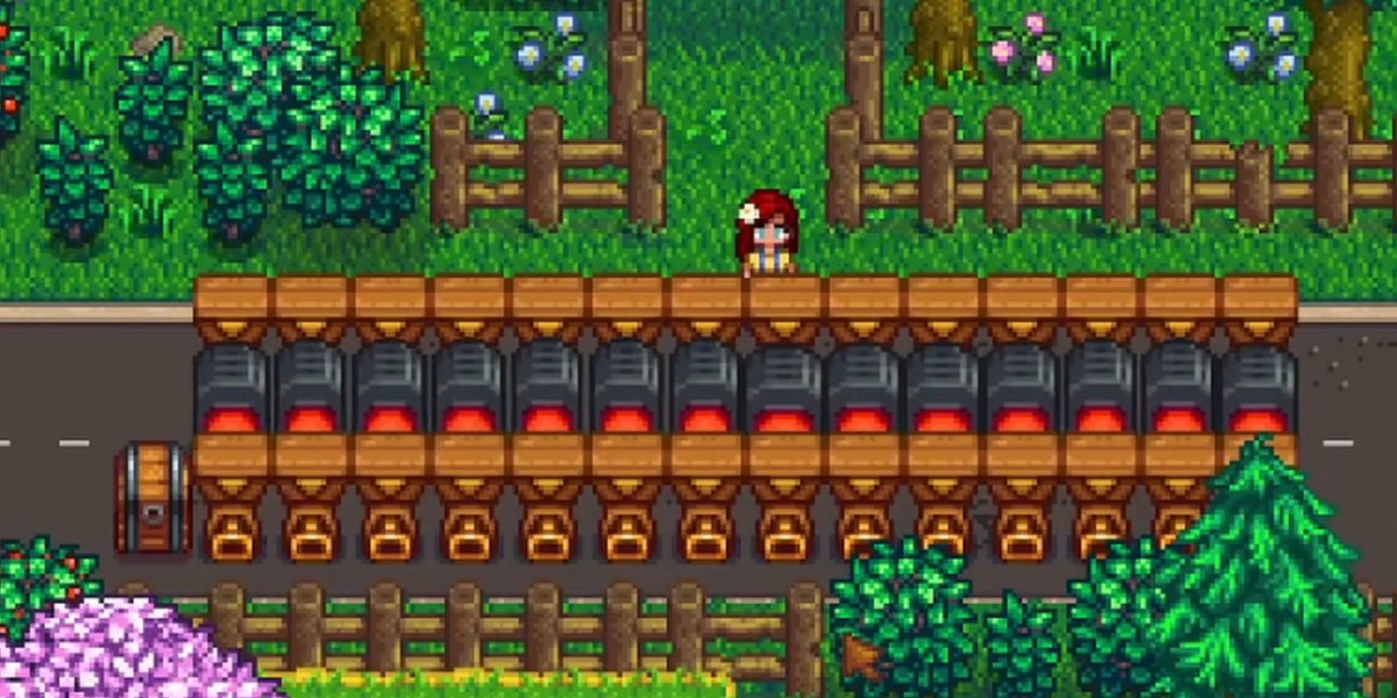 Using hoppers to smelt materials in Stardew Valley