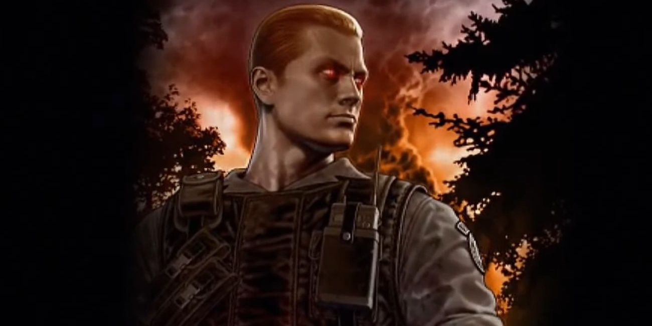 Wesker after escaping the Mansion explosion in Resident Evil: The Umbrella Chronicles.