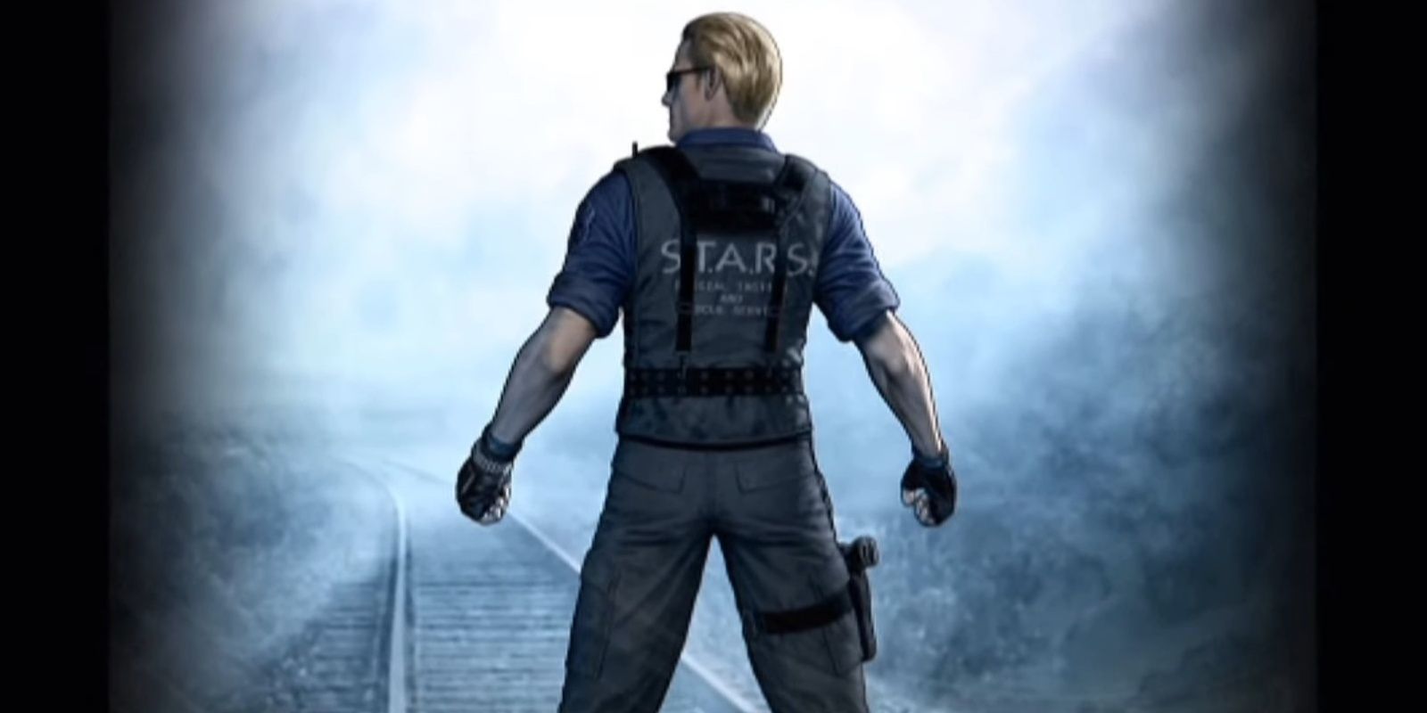 Wesker after leaving the Umbrella Training Facility in Resident Evil: The Umbrella Chronicles.