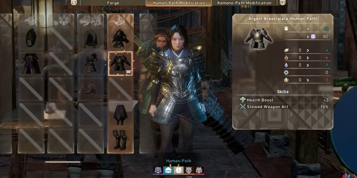 Wild Hearts Argent Armor Set info screen