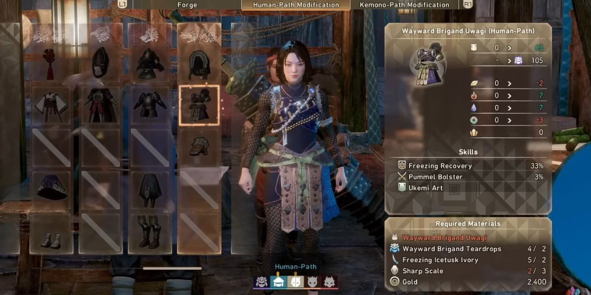 Wild Hearts: Female Character Wearing The Wayward Brigand Armor Set