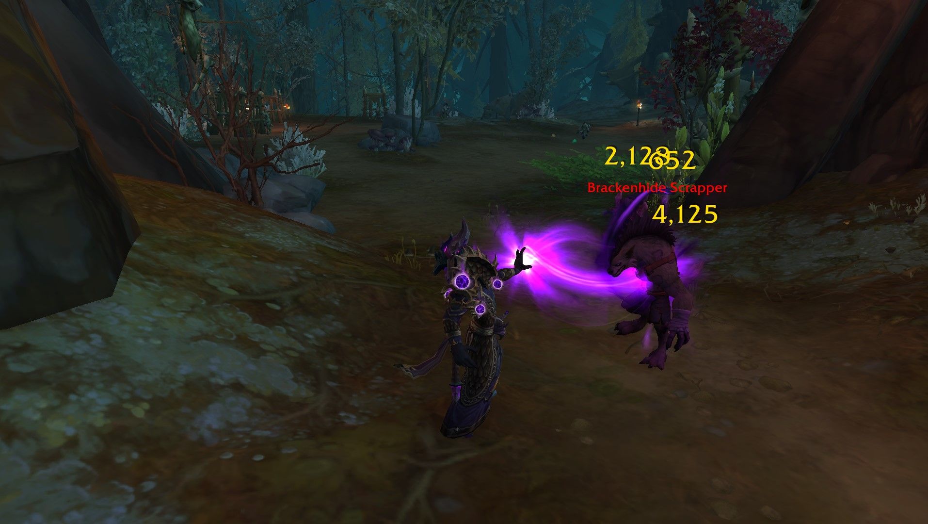 An Affliction Warlock leveling through the main questline of The Azure Span in World of Warcraft.
