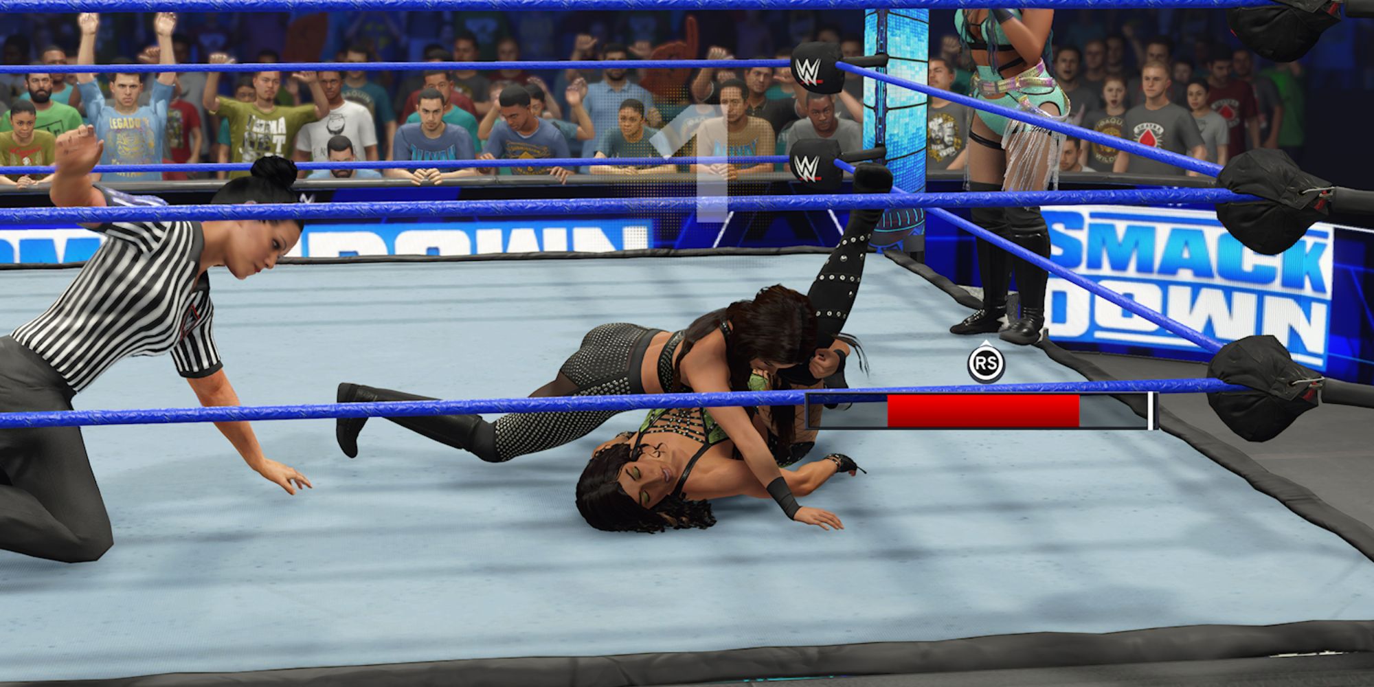 WWE 2K23 Screenshot Of Katana Chance Pinning Jacy Jayne