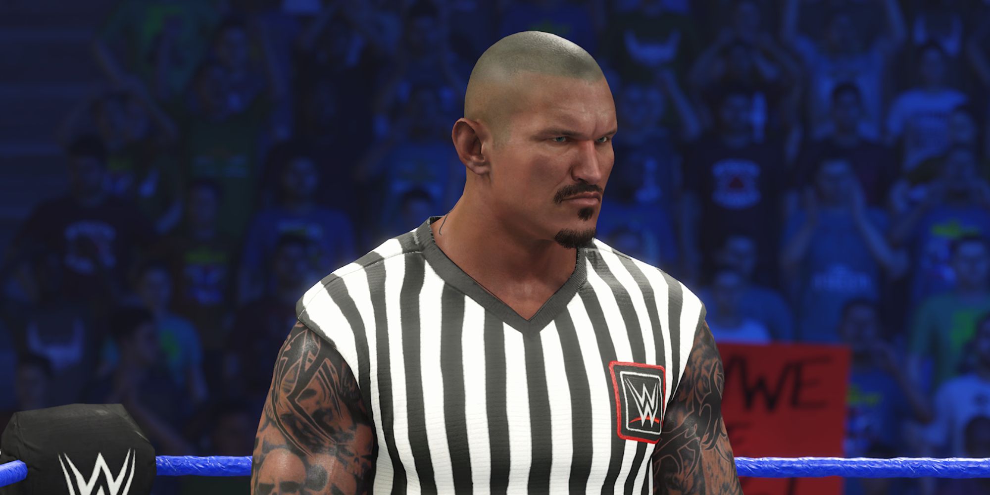 WWE 2K23 Screenshot Of Randy Orton In Ref Shirt