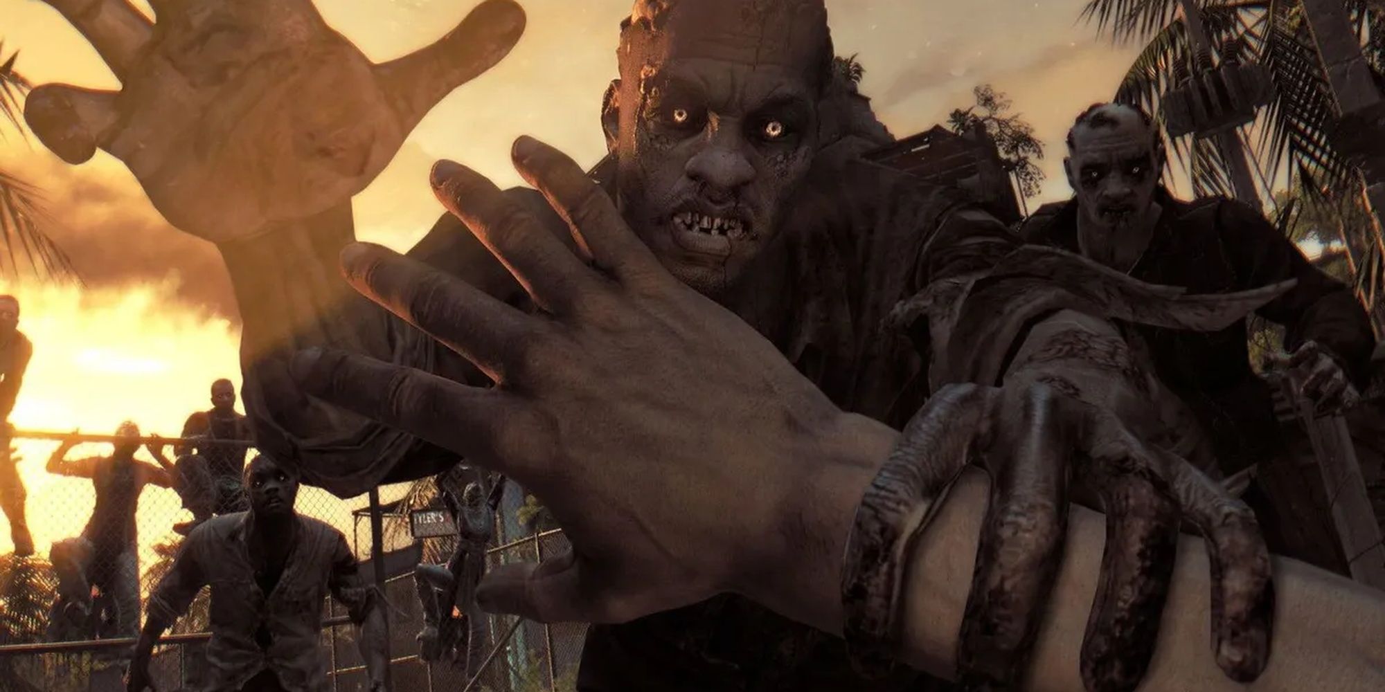 Dying Light: A Large Group Of Infected Grabbing Kyle Crane