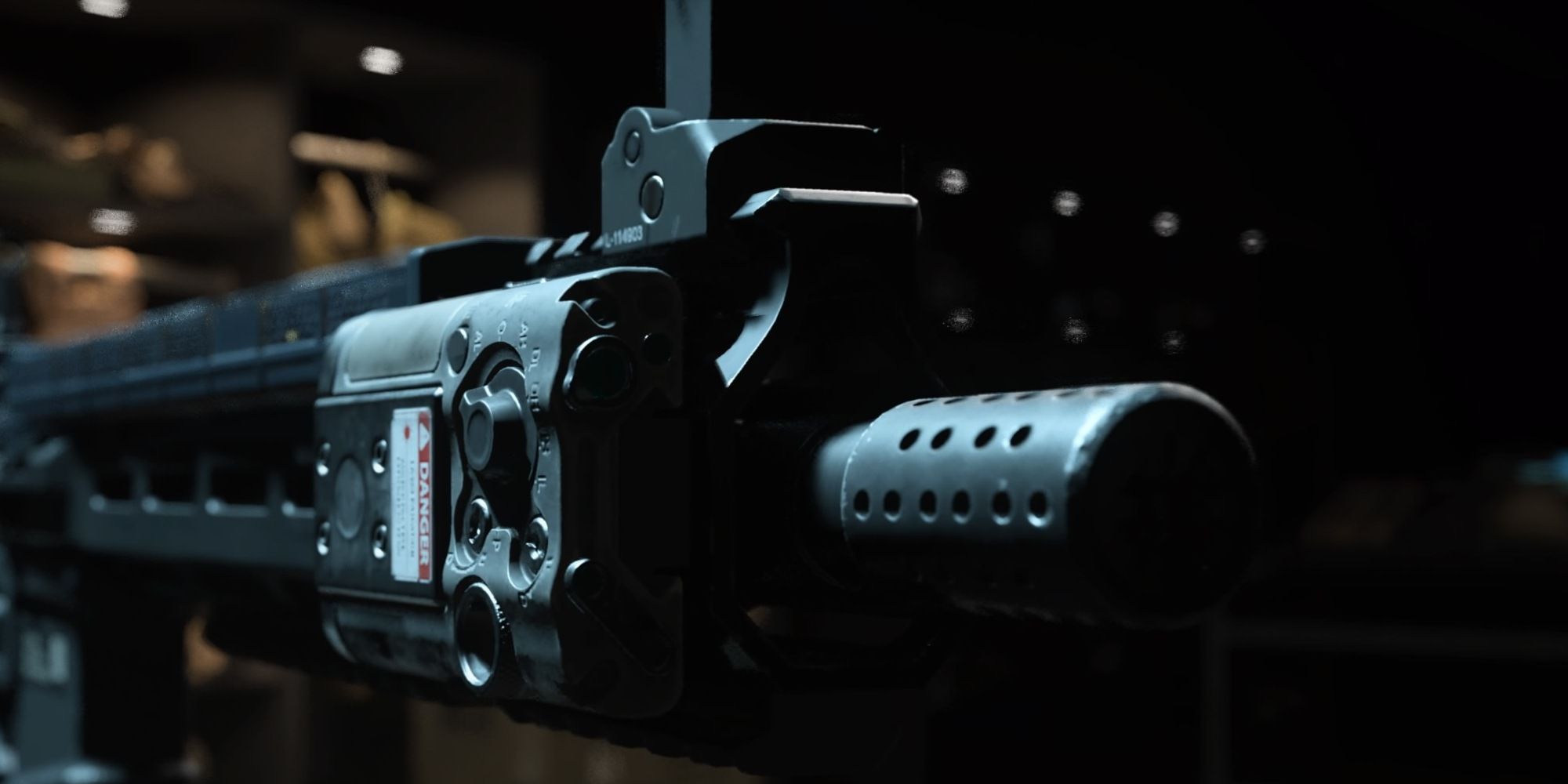A 1MW laser box is attached to the side of the COD:MW2 weapon.