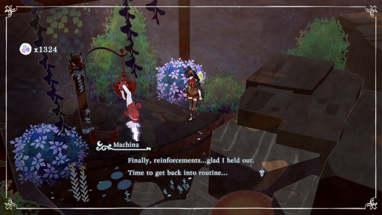 Cereza Frees Machina From Trap Behind Stones And He Thanks Her