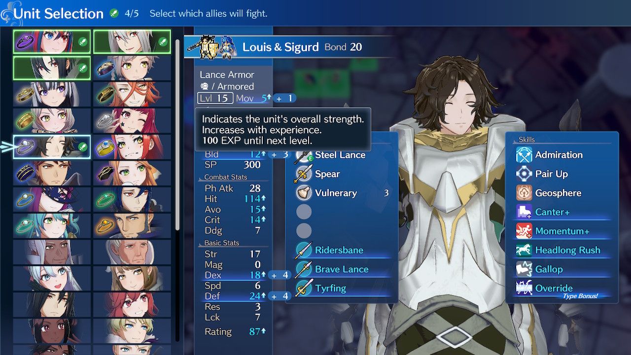 Louis Inventory And Stats Menu In Fell Xenologue Chapter One