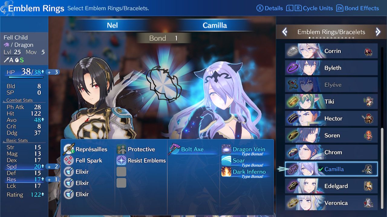 Camilla Pairs With Nel In Chapter 5 Emblem Ring Selection