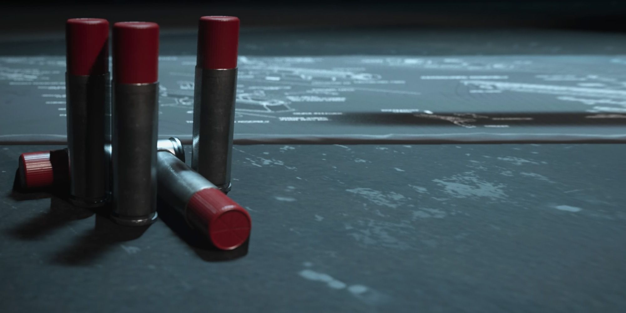 The .500 Snakeshot ammunition rests on a table in COD:MW2.