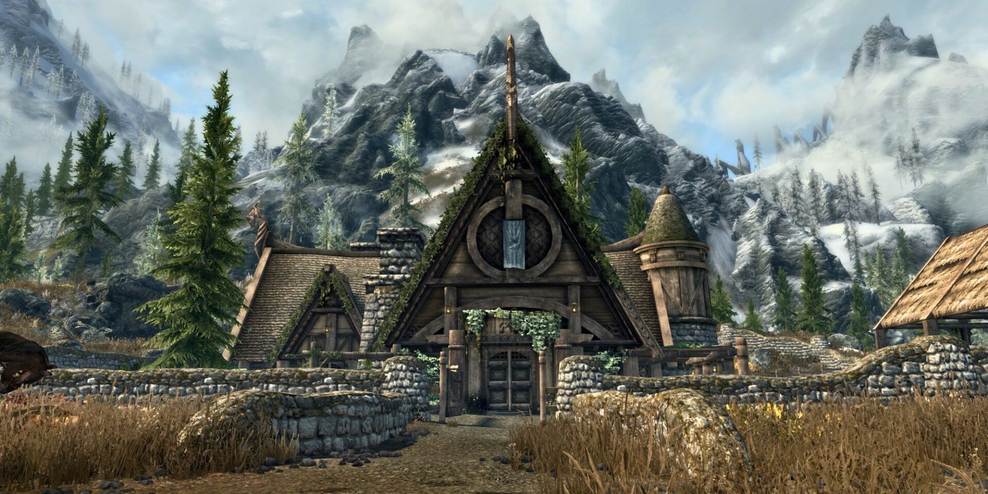 The front of Elysium Estate's exteriors in the daytime