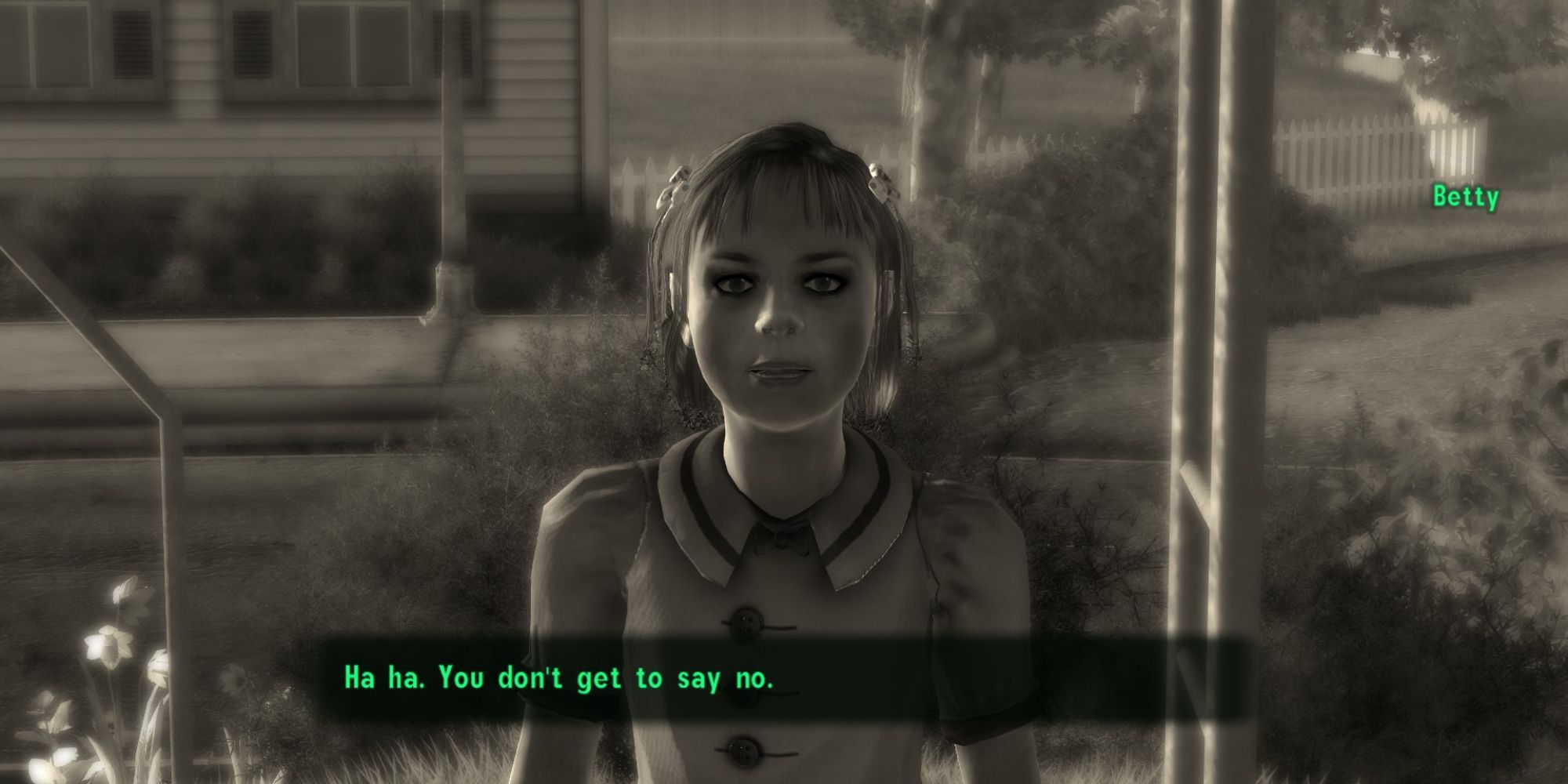 Betty tells players that they cannot refuse her game in Tranquility Lane
