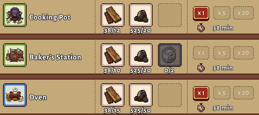 a few of the cooking station recipes from sun haven at the crafting table
