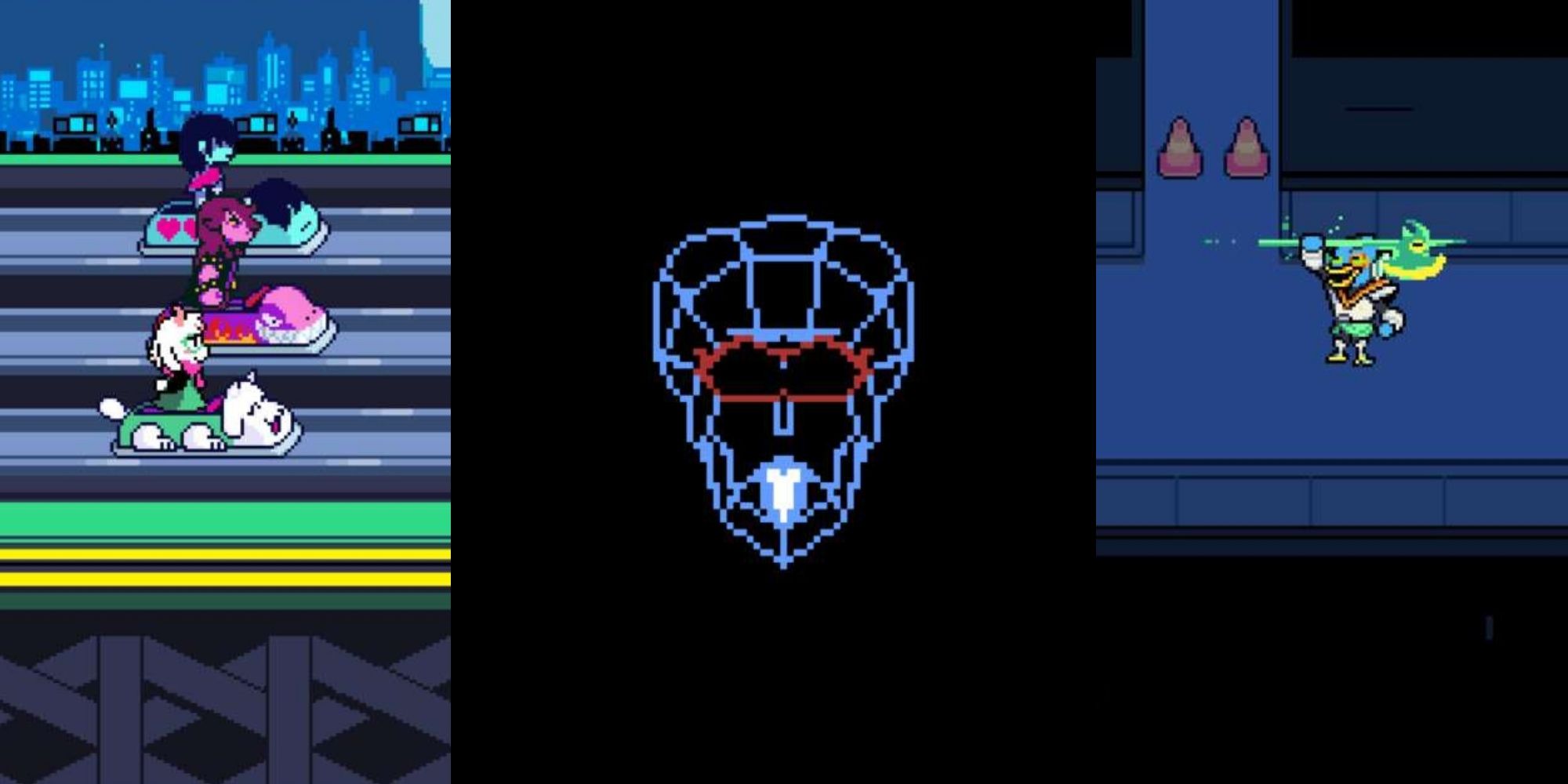 A Split Image Depicting Bosses From Deltarune Chapter 2