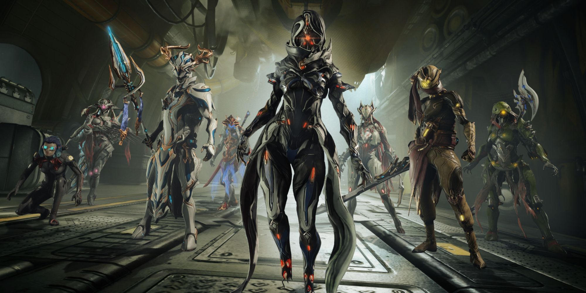 A variety of eight different frames in Warframe