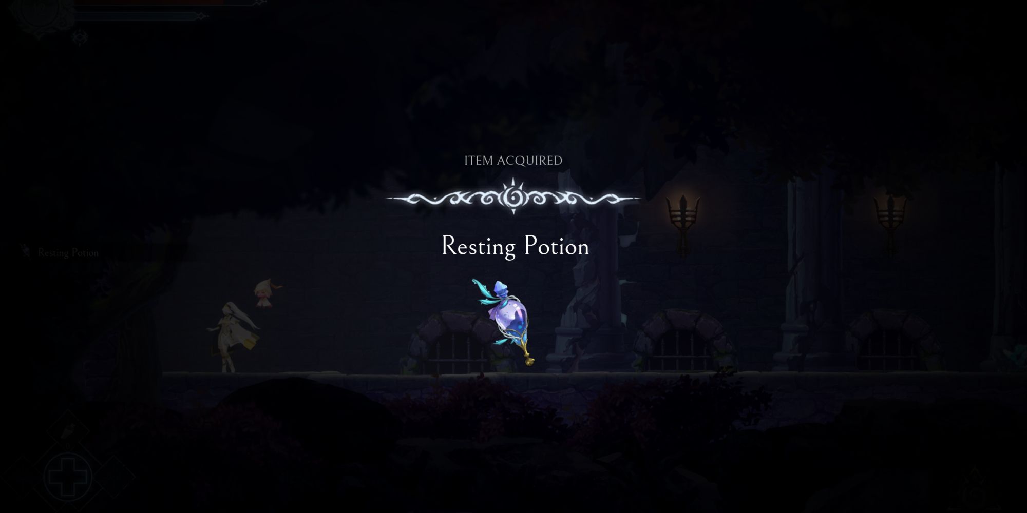 Renee collecting a Resting Potion, allowing her to Fast-Travel to Confluences in Afterimage