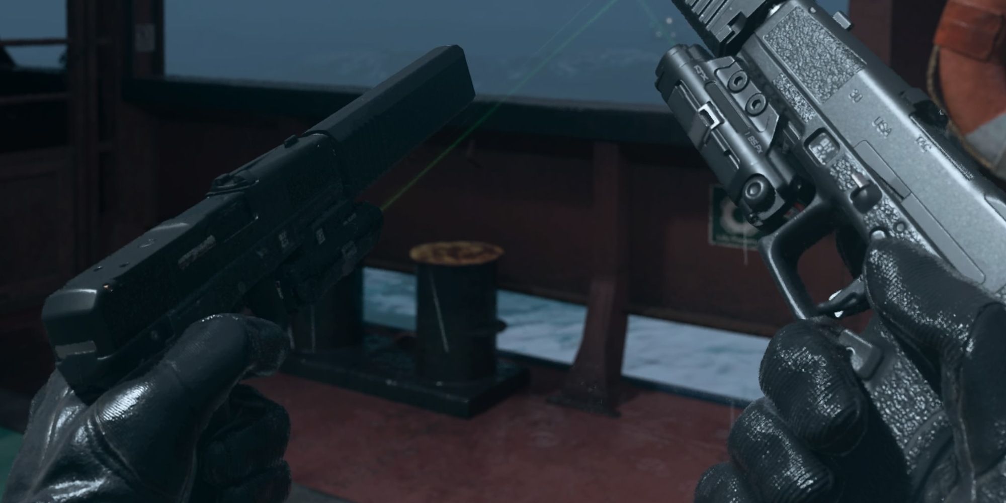 Players are holding two X12 pistols with Akimbo attachments from COD:MW2.
