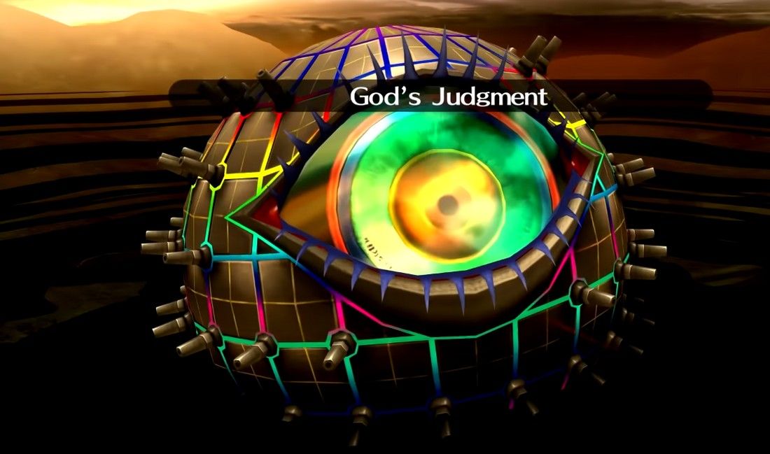 ameno-sagiri casting god's judgement in persona 4 golden to halve someone's hp in p4g