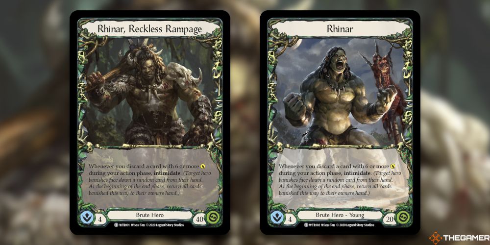 Rhinar, Reckless Rampage and Rhinar from Flesh and Blood