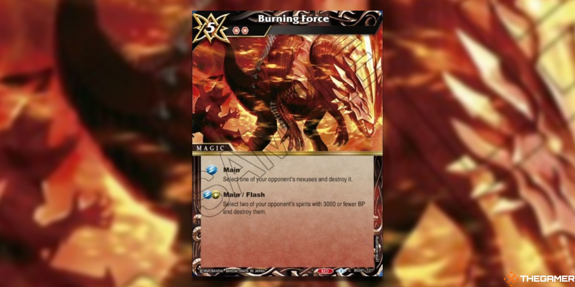 Burning Force cards from Battle Spirits Saga
