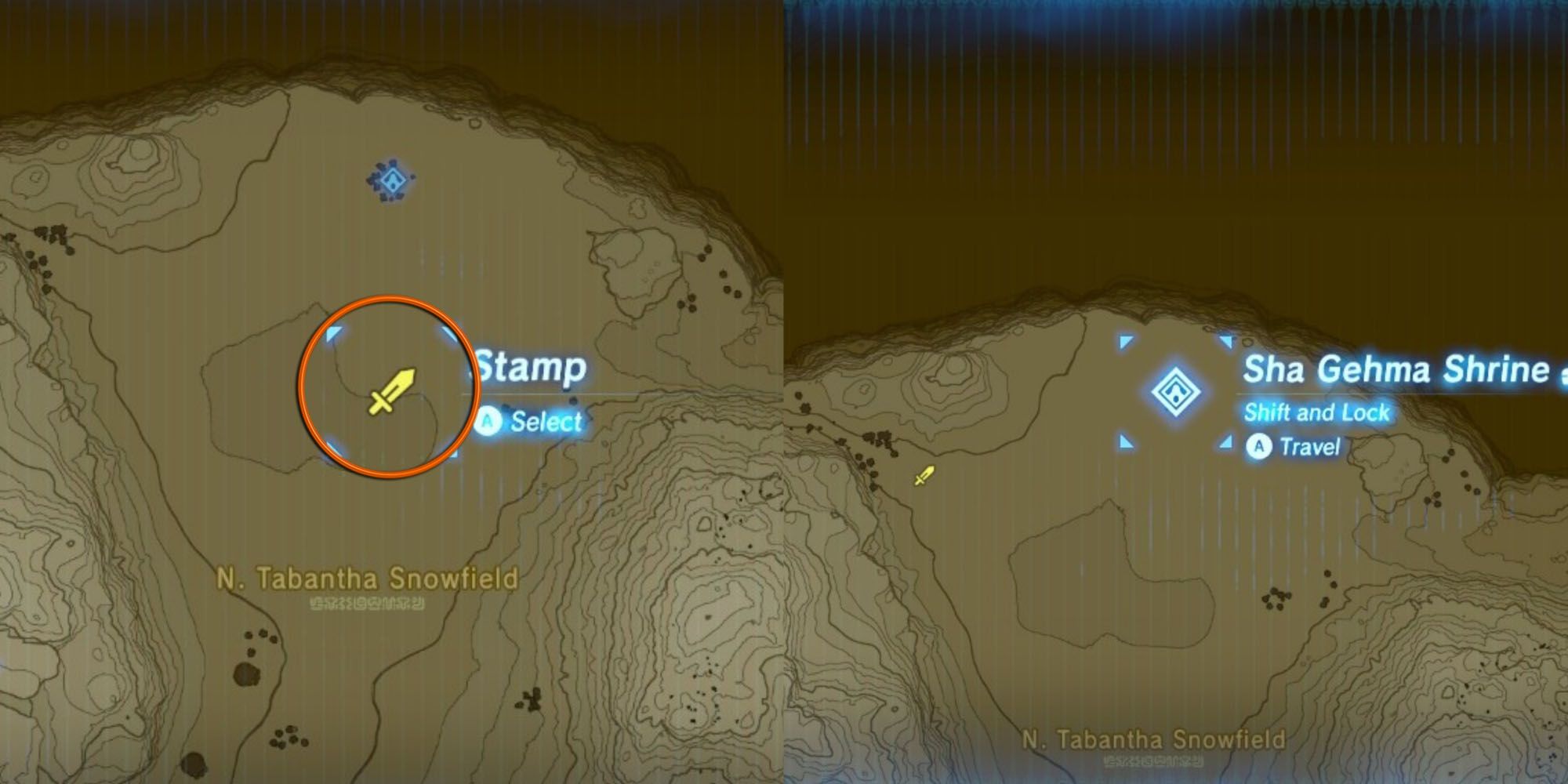 Central North Tabantha Snowfield Golden Lynel Location