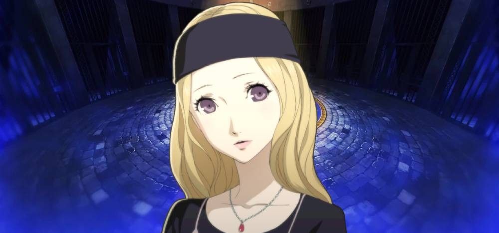 chihaya sprite in front of the velvet room in persona 5 royal