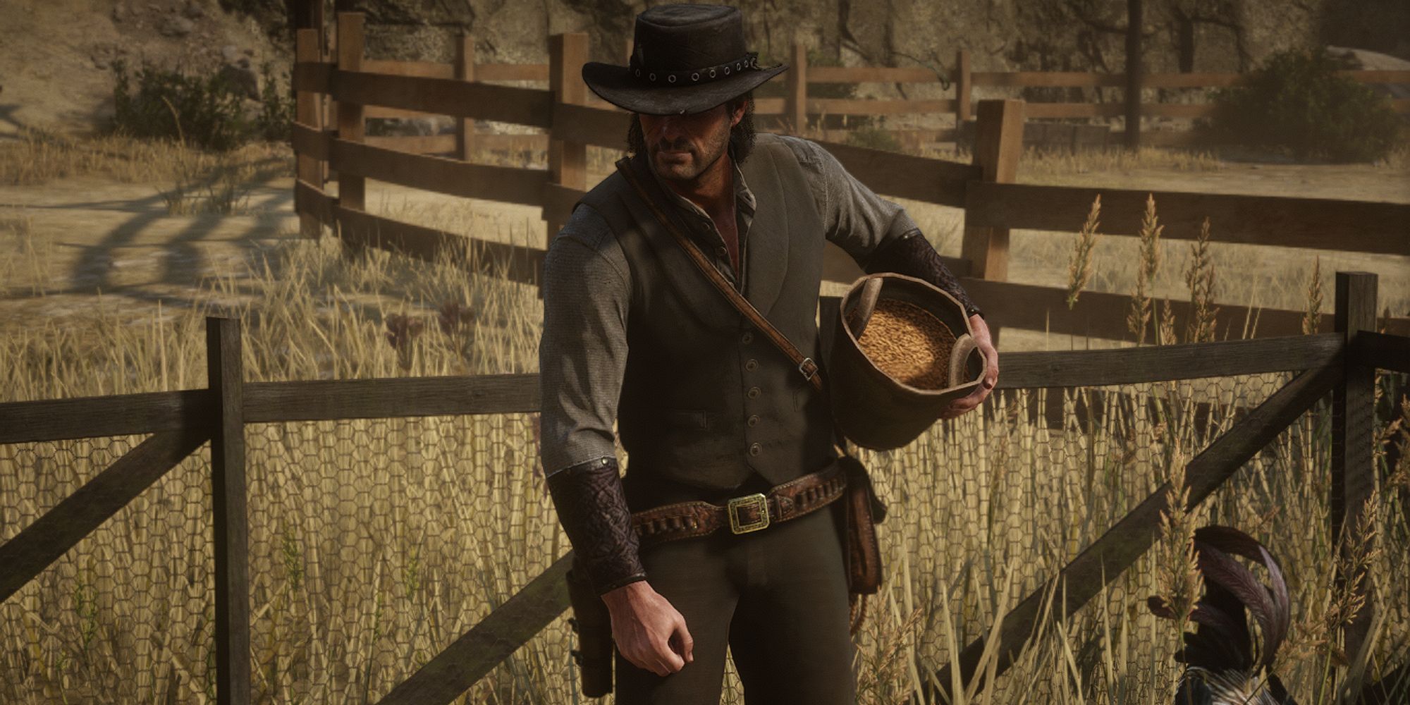 An image of the classic Rancher outfit from Red Dead Redemption 2, revamped with mods. 