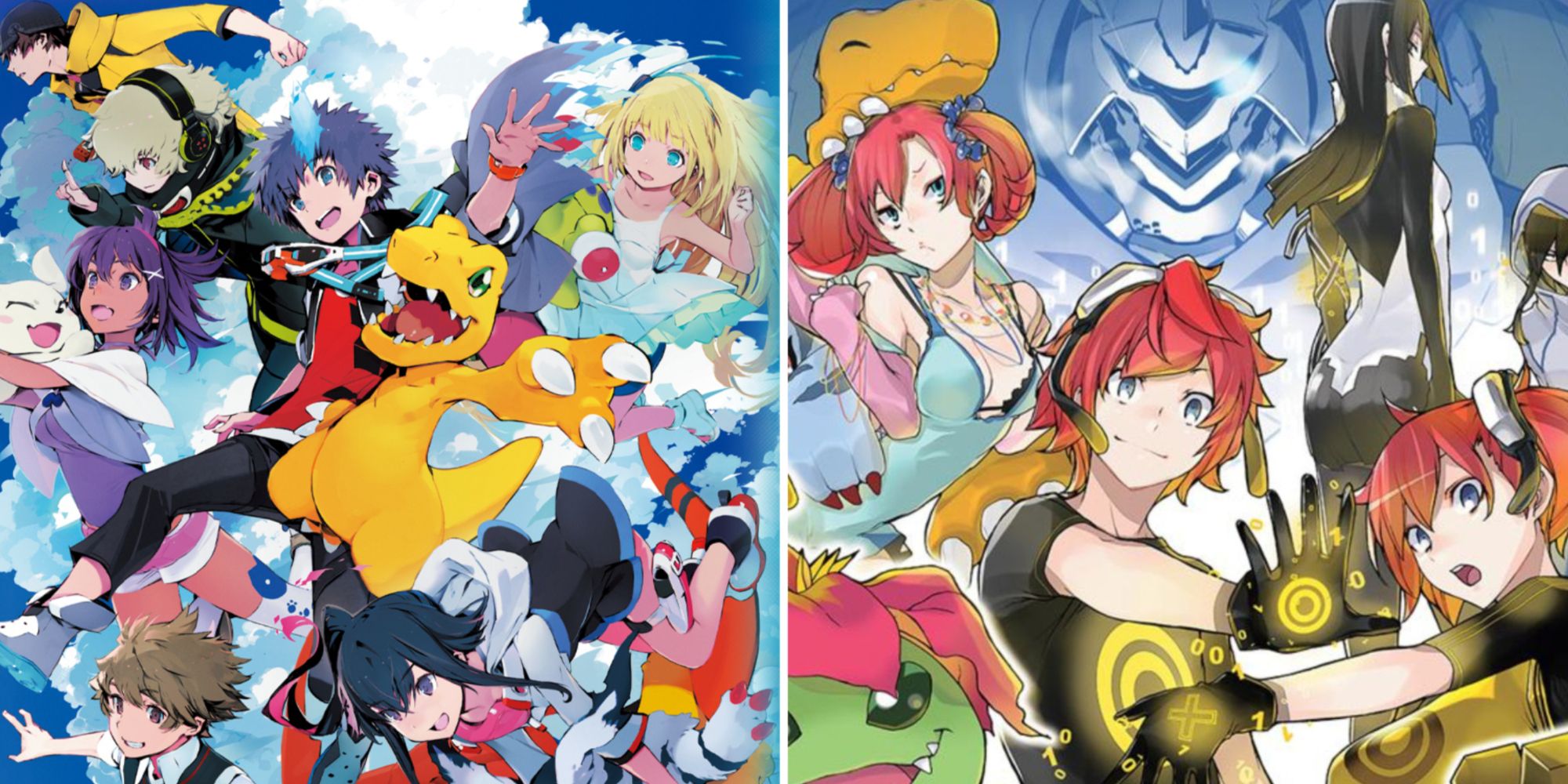 A collage featuring the promotional art work of Digimon World: Next Order and Digimon Story: Cyber Sleuth.