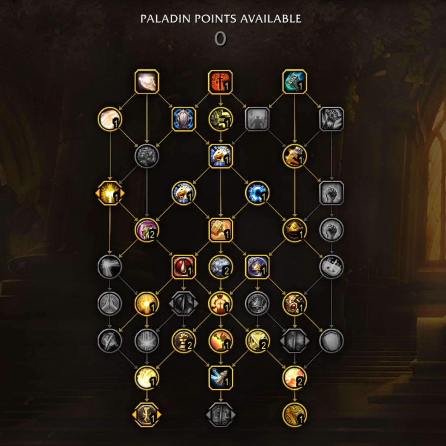 Holy Paladin Class Talent Tree In Game In World Of Warcraft