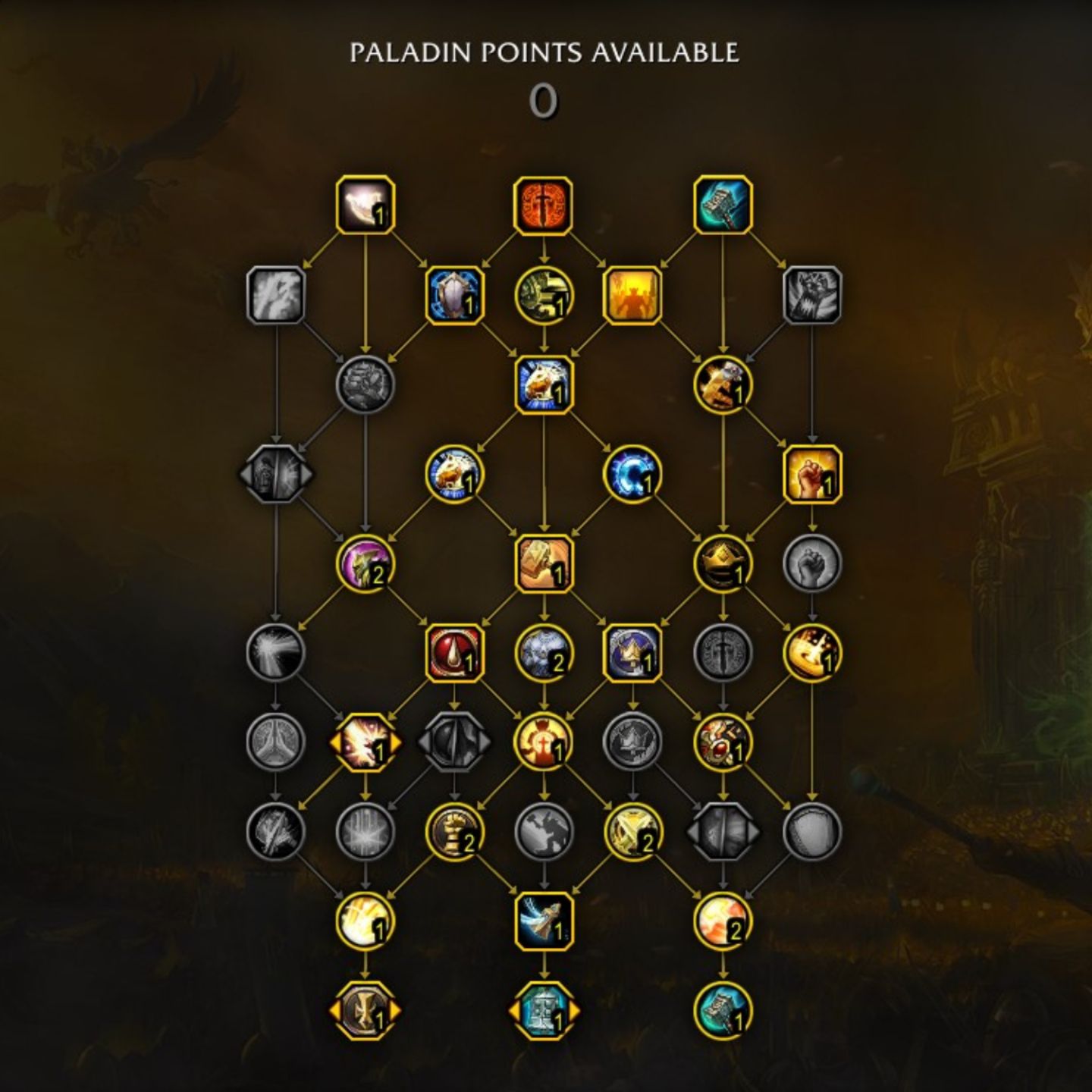 Retribution Paladin Class Talent Tree In Game In World Of Warcraft