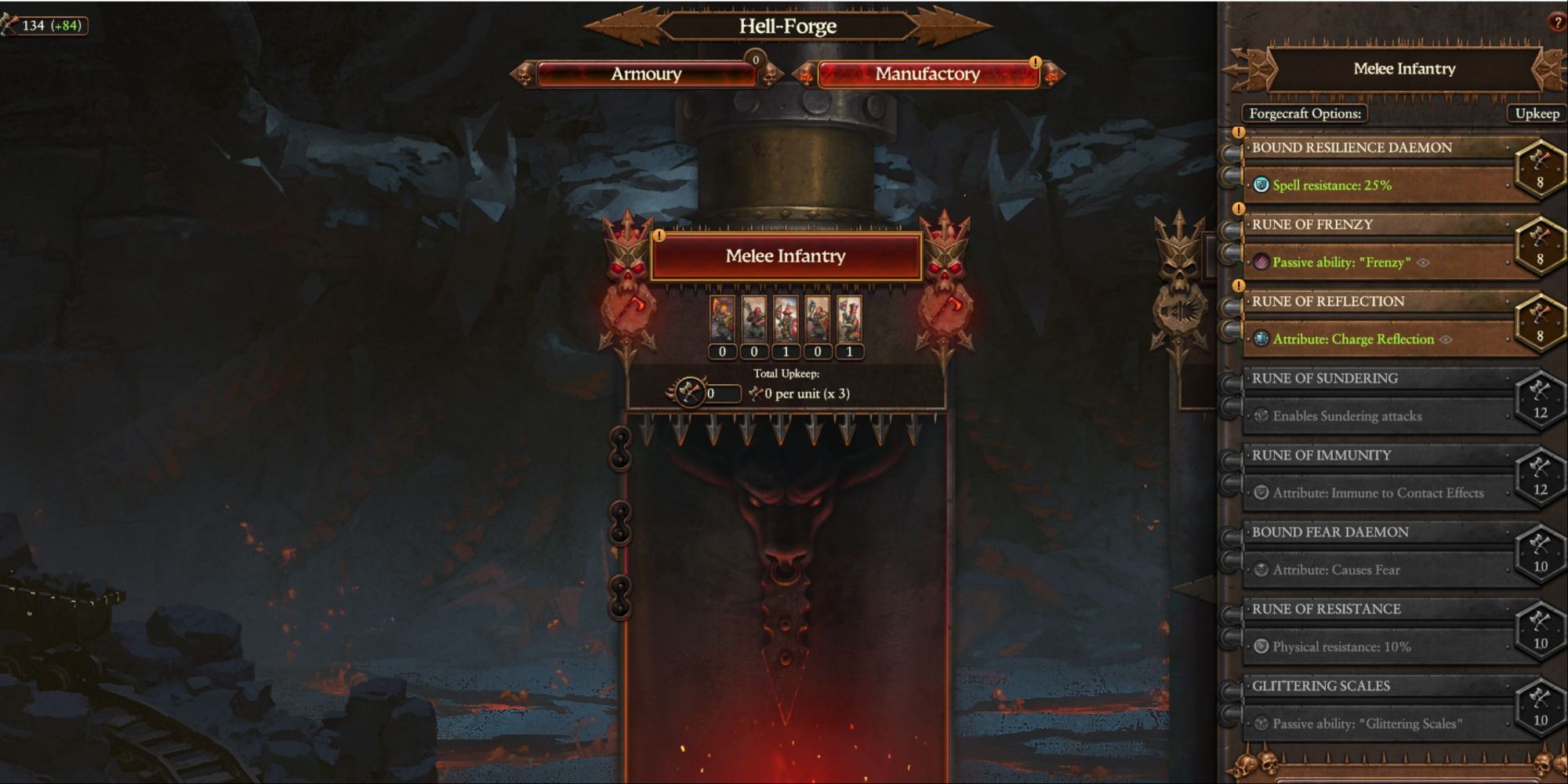 Total War Warhammer 3 Forge Of The Chaos Dwarfs Hell Forge Panel In Game