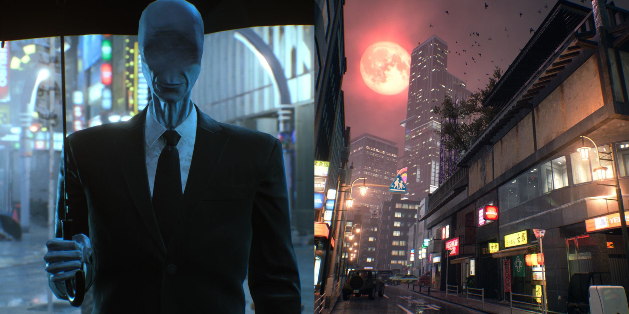 A collage showing a basic Visitor on the left and the streets of the city on the right.